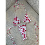 Micro Bikini 2025 Swimwear Women Swimsuit Sexy luxury Brazilian Bikini Set Halter Print Biquini Push Up Pearl Beachwear Female