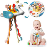 Pull String Sensory Toy Silicone Montessori Baby Teether