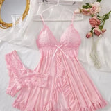 New Summer Erotic Pajamas Home Wear Dress Sexy Lingerie Floral Lace Romantic Nightgown Sheer Seductive Panties Porn Nightdress