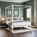 Hoomich Canopy Bed Frame Four Poster Metal Crossbar Easy Assembly