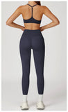 Women's Yoga 2-Piece Hip Lifting Tight Fitting Naked and Beautiful Back Set Outdoor Sports and Leisure Running Fitness Suit