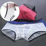 Mesh Perspective Shorts Panties Men Boxer Underwear Transparent Low-rise Moisture-wicking Boxer Shorts