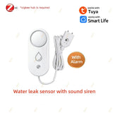 ZigBee Water Leak Sensor Alarm Smart Home Flood Leak Detector With Security Protection For Tuya Smart Life Z2M,Required Gateway