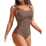 S - XXL 11 Colors Ribbed Frilled Women Swimwear One Piece Swimsuit Female Backless High Leg Cut Bather Bathing Suit Swim K7097