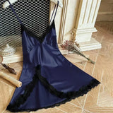 Two-piece lace patchwork women's Nightdress sexy and comfortable pajama set for women
