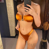 13 Color 2026 New Sexy Bandeau Bikini Women Swimwear Female Swimsuit Two-Pieces Bikini Set Padded Bather Bathing Suit Swim V4647