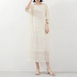Long Dresses For Women Casual Summer Trendy Boho Style Pleated Cover Up Vestidos Daily Wear High Quality Elegant Maxi Dress