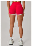 Color Blocking Patchwork Yoga Shorts Women Tight Fitting Peach Hip Lifting Sports Pants Gym Running Bike Wear Leggings
