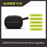 AREEVO PowerGo Wireless Speaker, IP67 Waterproof, Sound with Punchy Bass Bluetooth 5.3 24H Playtime Dual-Speaker Portable Stereo