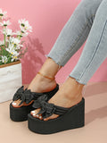 11cm Wedge Flip Flops Sandals For Women Summer Platform Shoes Cute Bow Light Weight Girls Sexy High Heels Fashion Beach Slippers