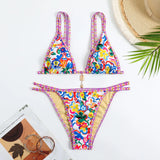 Swimming Suit for Women Bikini Set 2026 Sexy Boho Style Geometric Ethnic Print Swimsuit Beach Bathing Suit Thong Micro Swimwear