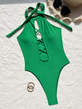 New Sexy High Neck Zipper Women Swimwear One Piece Swimsuit Female Monokini High cut Trikini Ribbed Bathing Suit Swim Bodysuit