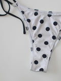 Ladies Black White Polka Dot Print Bikini Set Two-Piece Sexy Strap Backless Design Beach Vacation Swimwear Collection