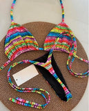 RUOTONSEPT Letters Printed Colorful Mini Thong Bikini Women Swimwear Female Swimsuit Two-pieces Bikini set Bather Bathing Suit