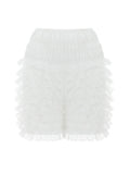 Women Ruffle Lace Shorts Elastic Waist Bloomers Y2K Aesthetic Short Pants Casual Gothic Kawaii Shorts Summer