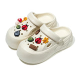 Women Fashion Clogs DIY Cartoon Charms Platform Shoes Woman Home Street Slippers Soft EVA Girls Daily Walking Beach Sandals