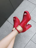 Summer Sandals Women Platform Gladiator Flip Flops High Heels Peep Toe Nude Black Ladies Dance Party Wedding Shoes Large Size