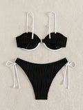 ZTVitality Sexy Patchwork Underwire Bikini 2025 New Arrival Biquini Padded Bra Push Up Bandage Swimsuit Women Swimwear Beachwear