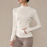 Women's High-End Yoga Suit with Standing Collar Long-Sleeved Sports Jacket for Running And Training Windproof Fitness Jacket