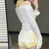 New Swimsuit for Women, Split Long Sleeved Sun Protection, Fresh and Sweet, Pure Desire, Beach Three Piece Swimsuit Set