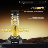 Kemei 90-5 Electric Hair Beard Trimmer 7500 RPM Zero Gap Clipper for Men DLC Blade Cordless Barber Finish Hair Cutting Machine