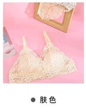 MOYISU French Summer Bralette - Wireless Push-Up Bra for Small Chest, Ultra-Thin Triangle Cups & Sexy Lingerie Set & Sexy Tushy