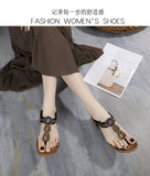 2026 New Shoes for Women Bohemia Crystal Sandals Women Shoes Rhinestone Lady Flip Flops Pearl Slip on Flat Beach Shoes