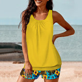 2026 Pinted Floral Tankini Two Pieces Swimsuit Women Vintage Swimwear Female Bathers Bathing Swimming Swim Suit Beachwear