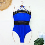 Sexy One Piece Swimsuit Swimwear Women Hollow Mesh Patchwork Halter High Waist Beachwear Bathing Suit 2026 Maillot De Bain Femme