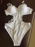 Sexy Ribbed Underwired Bra Cup Female Swimwear One Piece Swimsuit Women Backless Monokini High Cut Bathing Suit Swim Bodysuit