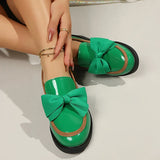 Plus Size 43 Bowknot Loafers Women 2026 Autumn Thick Sole Platform Oxfords Shoes Woman Comfortable Slip On Single Shoes Ladies