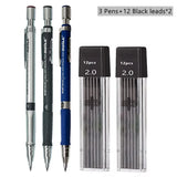 Mechanical Pencil Set With 2B Lead Refills For Writing And Sketching