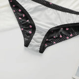 Two Piece Women Underwear Set With Floral Print Design 3/4 Cup Hood Gathered And Matching Triangle Underwear Sexy Lingerie A2169
