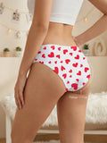 Summer Women's Panties Low Rise Heart Print Underwear Fashion Cute Comfortable Sexy Girl Briefs