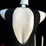 Sexy Crotchless Lingerie Women Hollow Sexiest Bodysuit Erotic Costumes Baby Doll Dress Elastic Porn Underwear Open Crotch Outfit