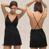 Plus Size 3XL -5XL Female Nightgown Chemise Sleepwear Sexy Intimate Lingerie Backless Nightdress Silky Satin Homewear Loungewear