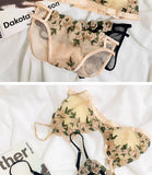 MOYISU French Lace Bralette Set for Small Breasts No Underwire Summer Bras Sexy Triangle Bra Petite Girls, Pure Desire Lingerie