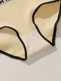 Women's High Waist Panties  Letter Elastic Waistband Soft Ribbed Fabric Comfortable Briefs for Daily Wear women bra K2809