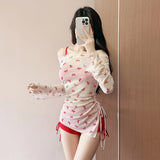 New Swimsuit Women's Split Three Piece Set Covers The Belly and Looks Slimmer, Gathers Small Breasts, Ins Style Hot Spring Bath
