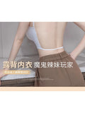 MOYISU Strapless Push Up Bra Underwear, Cross Back for Small Chest, Padded Enhancer Adhesive Lift to Look Bigger, Deep Plunge