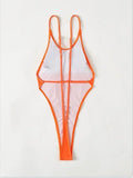 Sexy Ribbed Cross Backless Women Monokini Micro String Thong Swimwear One Piece Swimsuit Female High Cut Bathing Suit Swim Lady