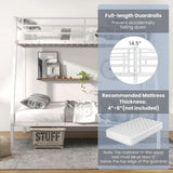 Space Saving Metal Bunk Bed With Ladder And Steel Support