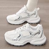 Comfortable Breathable Mesh Walking Sports Shoes Women Non Slip Platform Sneakers Woman Mix Color Lace Up Casual Shoes Mujer