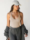 Sporty Style Tank Top Women Yoga Style Vest Solid Color Slim Fit Strapless Sportswear 2026 New Summer Dress up Female Clothing