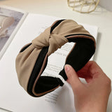 New Fashion Women Headband Spring Center Knot Hairband Wide Side Casual Turban Girls Hair Accessories Wholesale