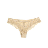 Womens Sexy Underwear Floral Lace Hollow Out Panties Cross Bandage Seamless Low Waist Lingerie Seduction Plus Size Panties Thong