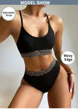 Bikini 2026 Sexy Swimwear Swimsuit Women Pit Striped Gold Wavy Edge Patchwork High Waist Bikinis Set Bathing Suit Beach Bikini