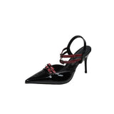 2026 Spring/Summer New Pointed Toe Double Buckle Women's Stiletto Sandals Casual Fashion Women's Open   Sandals
