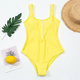 2026 Printed Zipper Swimsuit One Piece Sexy Swimwear Women Floral Bathers Bathing Swimming Swim Suit Female Beachwear