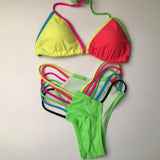 DEKA Push Up Micro Mini Colorful Bikini Set Women Swimsuit Halter Swimwear Female Brazilian Bathing Suit Swimming Beach Wear